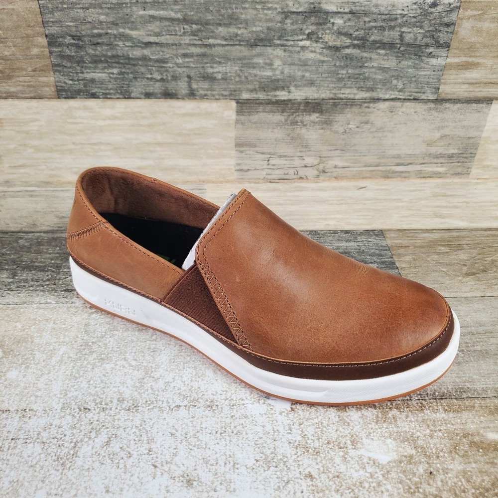 KURU Roam Atla Womens Shoe Sz 7.5 M Cognac Brown Leather Classic Slip-On Sneaker